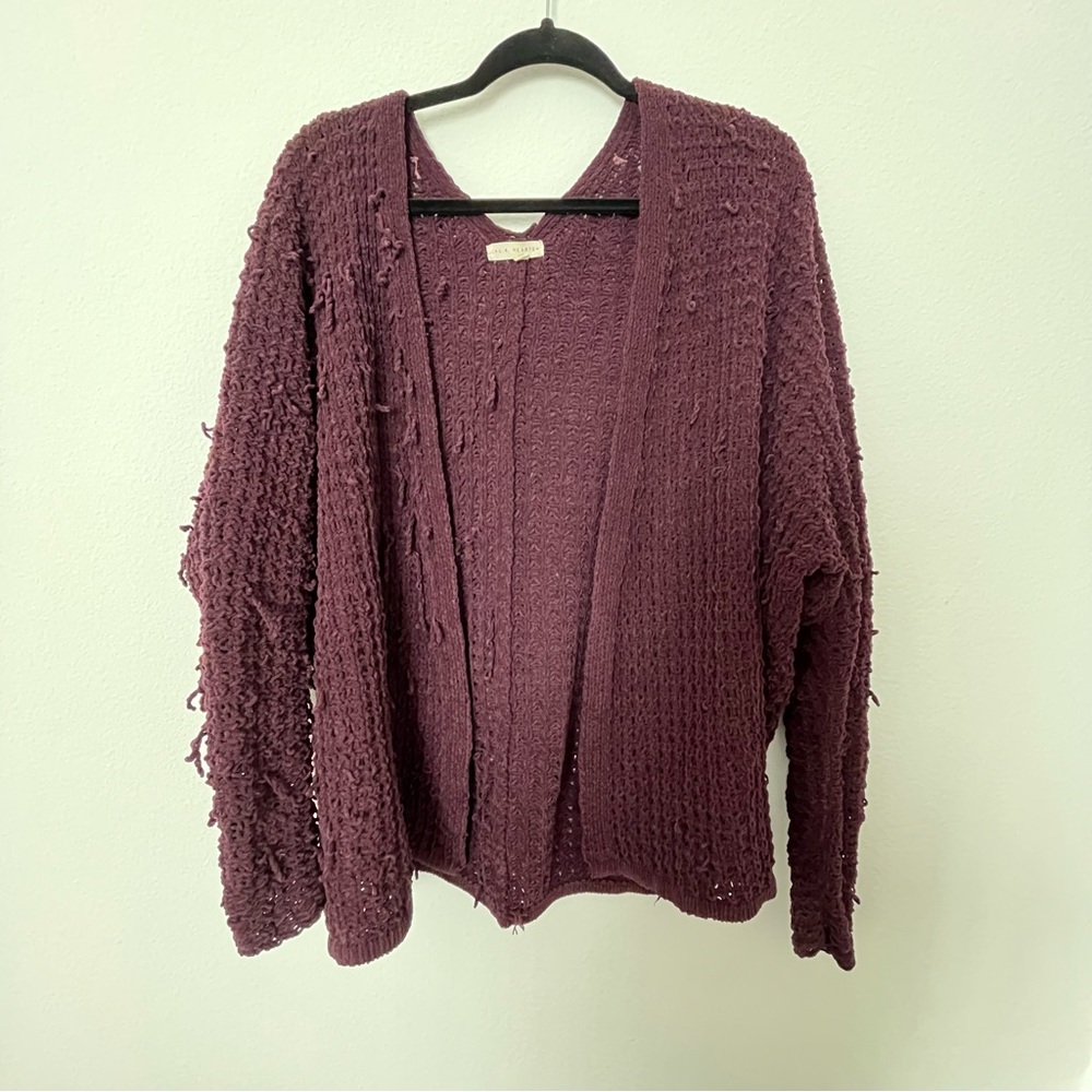 Distressed Maroon Cardigan